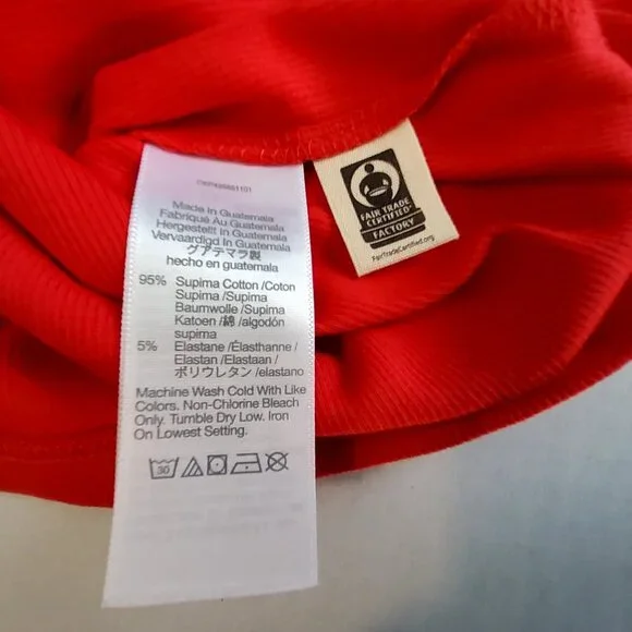 Madewell Womens Red Ribbed Tank Top Size  XL  Sleeveless Casual Lightweight - Picture 8 of 10